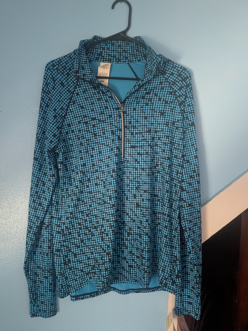 Under Armour Blue Patterned Quarter-Zip Pullover